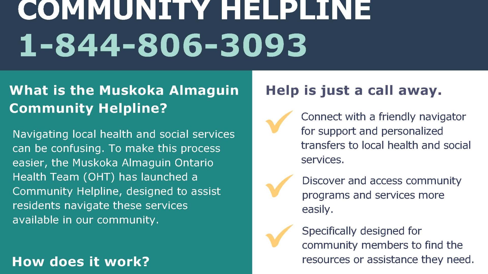 Muskoka Almaguin OHT Community Helpline