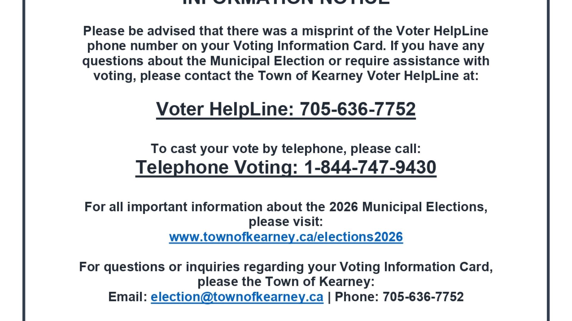 IMPORTANT VOTING INFORMATION NOTICE