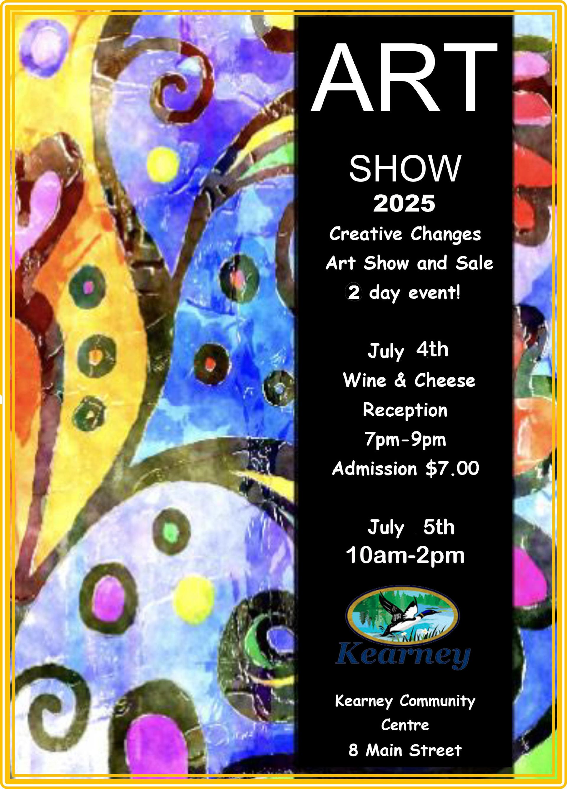 multiple colour abstract poster for art show