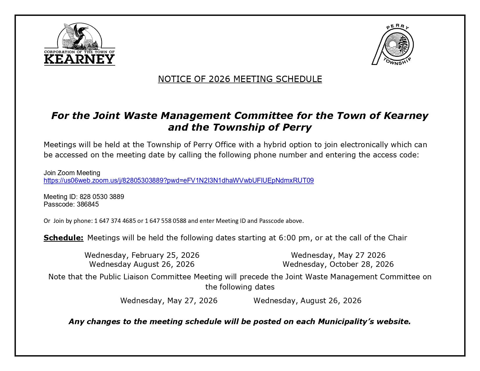 joint waste management meeting schedule