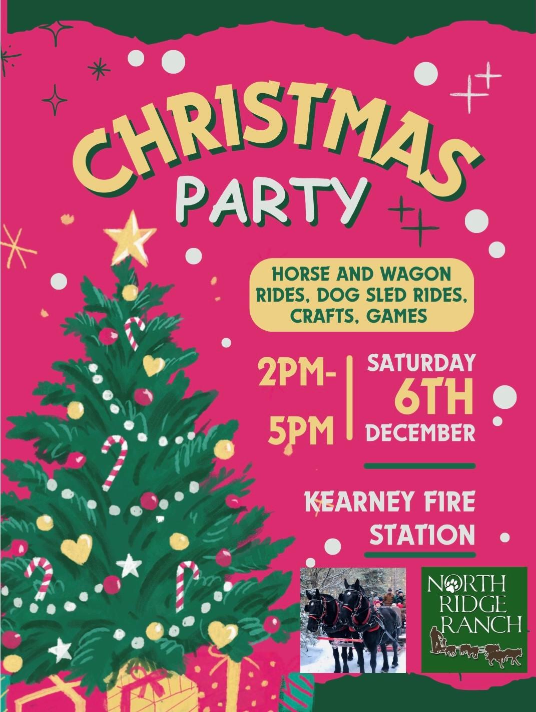 free kids christmas party december 6th at the kearney fire station from 2pm-5pm