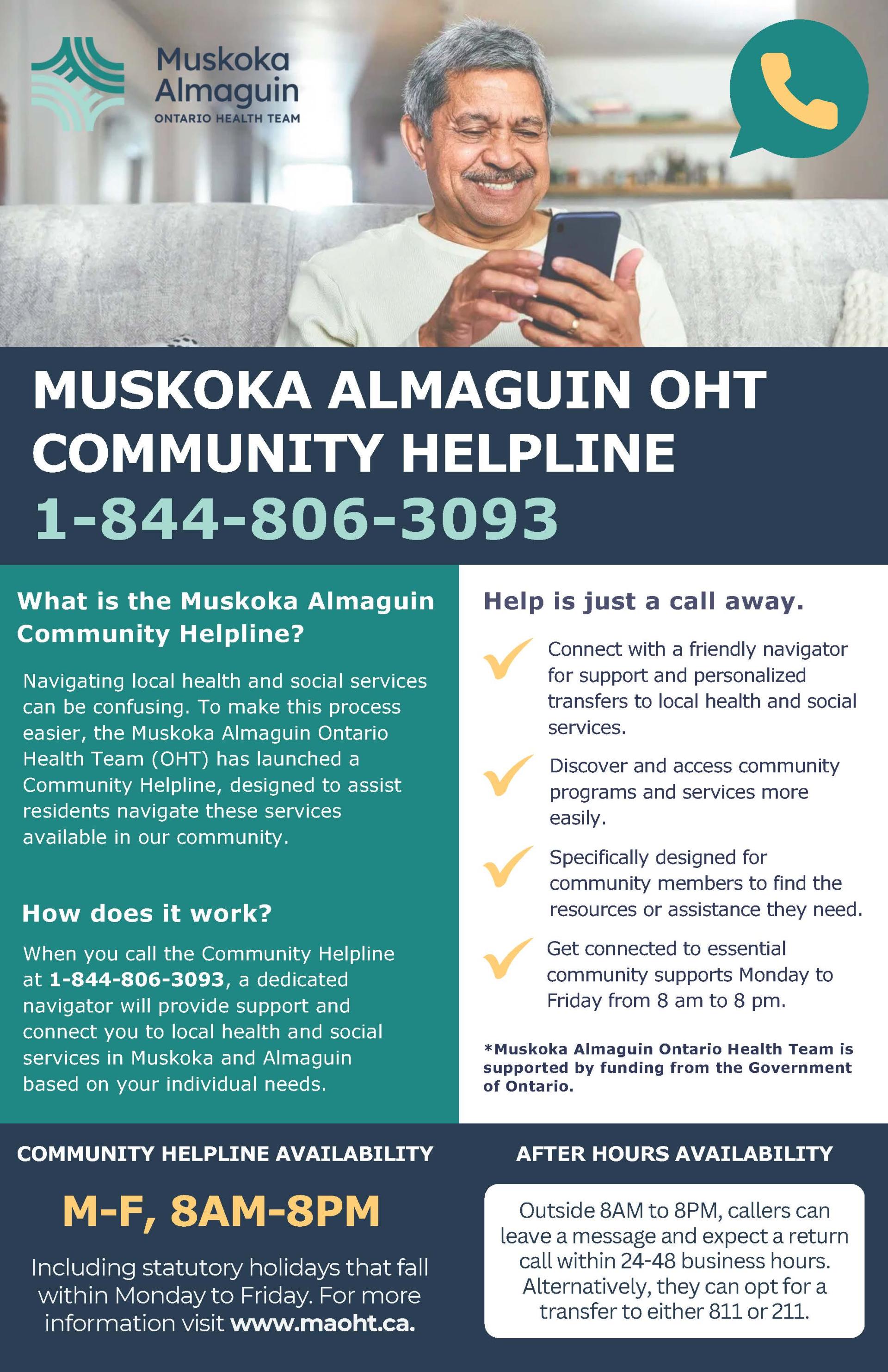 Muskoka Almaguin OHT Community Helpline