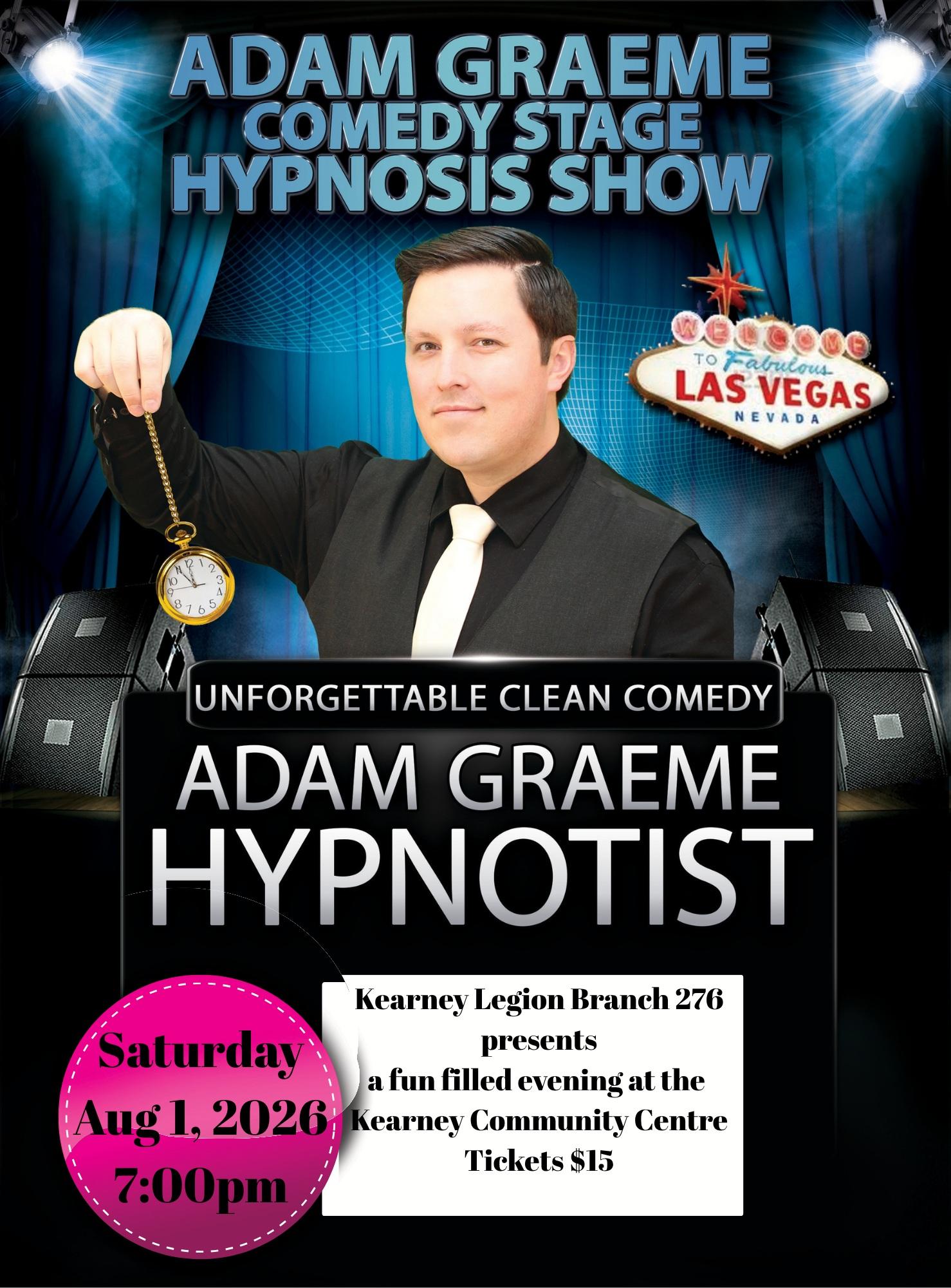 hypnotist august 1 at 7pm