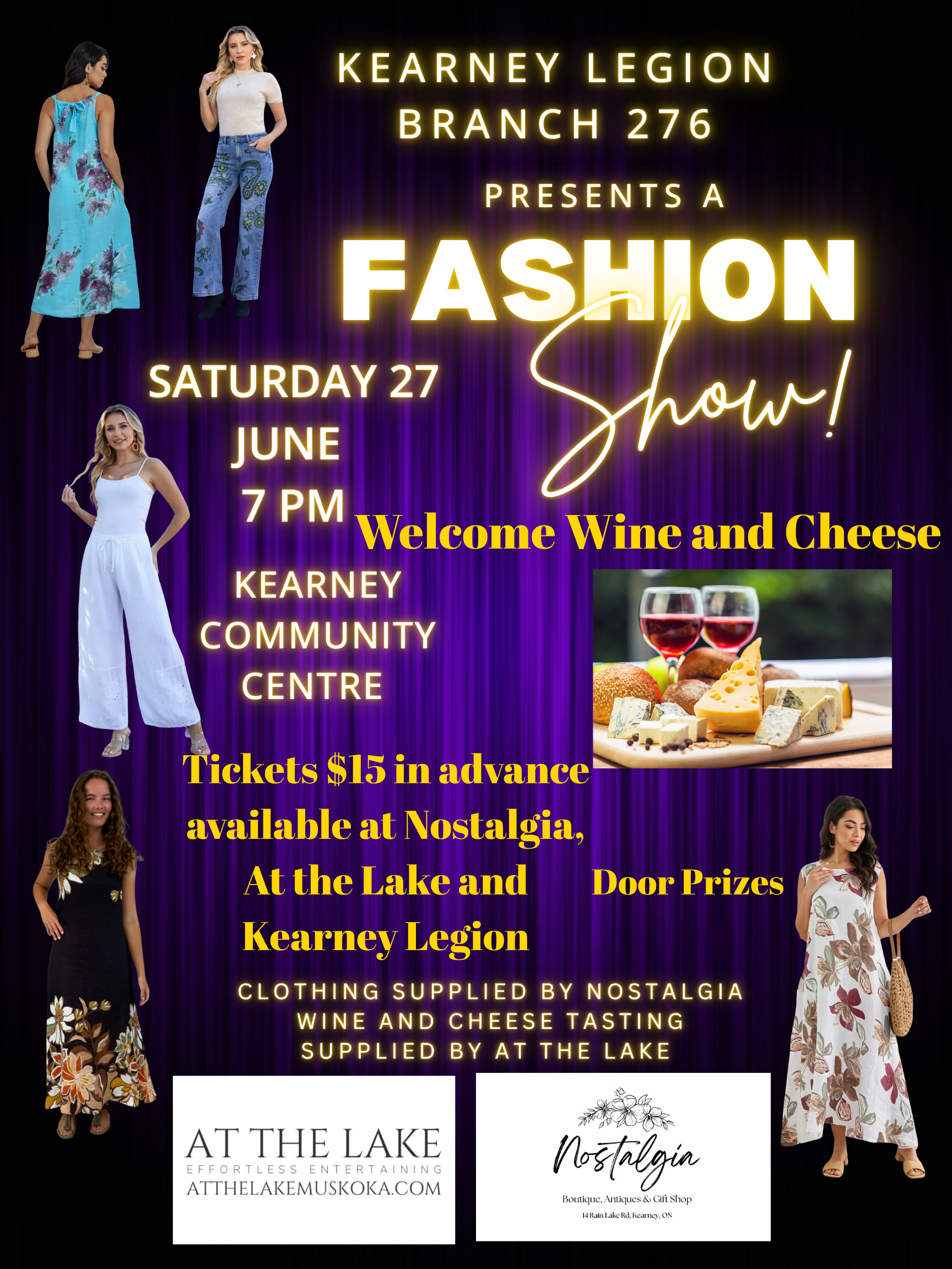 fashion show june 27 at 7pm, kearney community centre