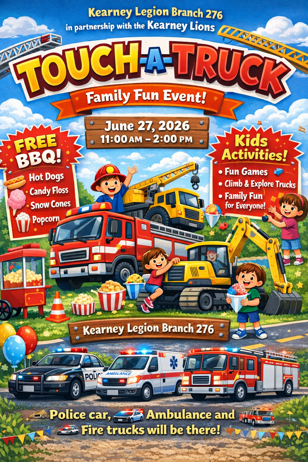 Touch a Truck Free Family event June 27th 11am-2pm
