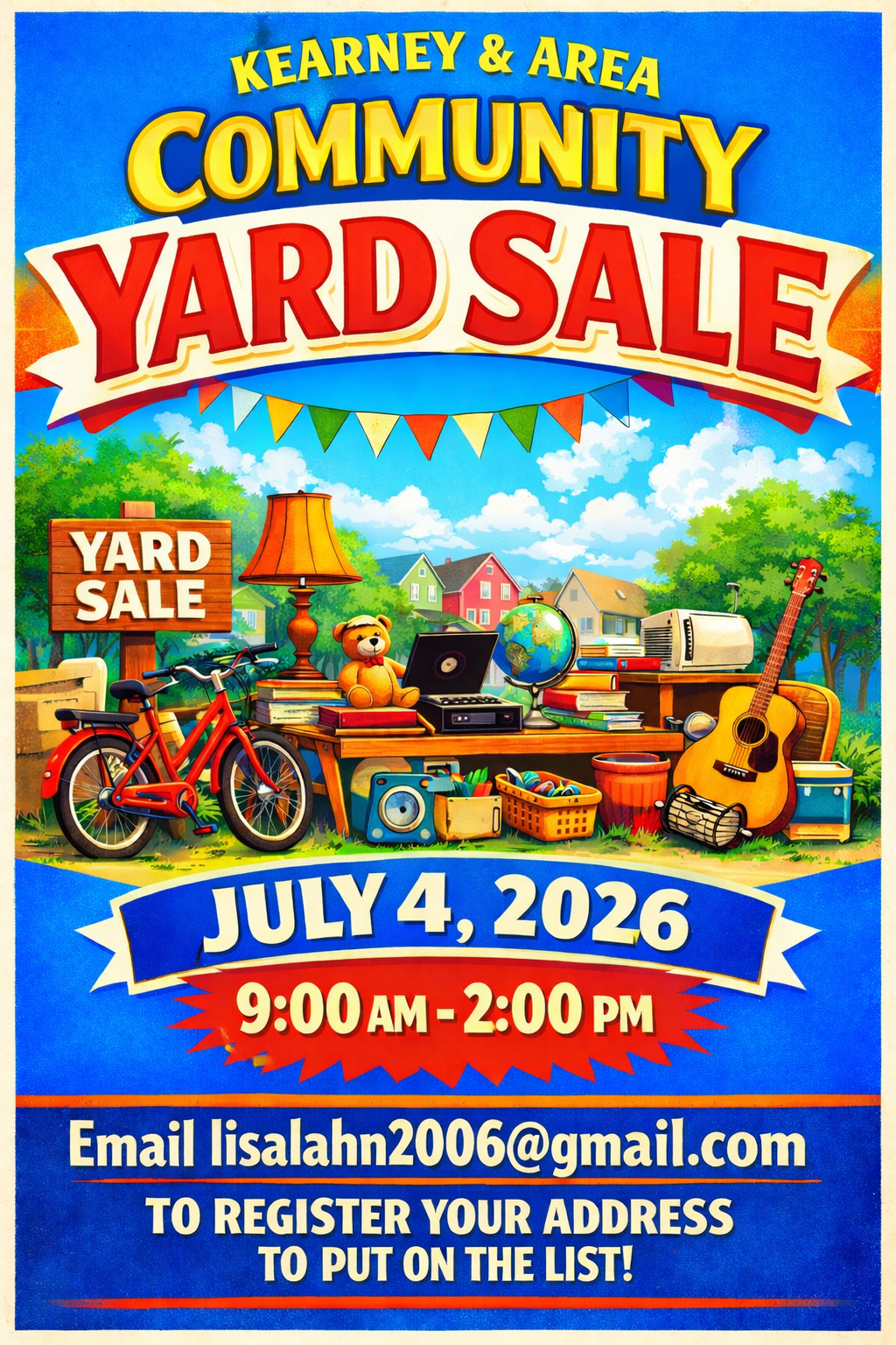 Community yard sale july 4th 9am-2pm